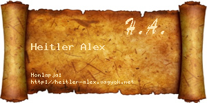 Heitler Alex névjegykártya
